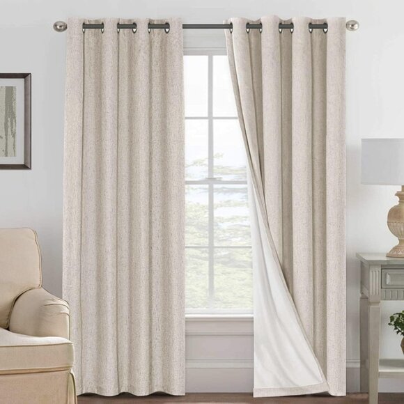 Other - Linen Blackout Curtains 96 Inches Long, 100% Absolutely Blackout Elegant Curtain